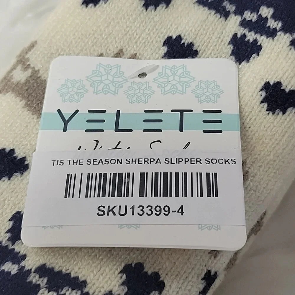 YELETE Sherpa Snowflake Slipper Winter Socks Size‎ 9-11